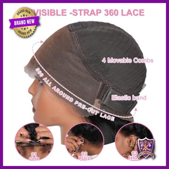 18 Inch Body Wave 360 Lace Front Wig Human Hair HD Lace 200% Density Pre Plucked main image 6
